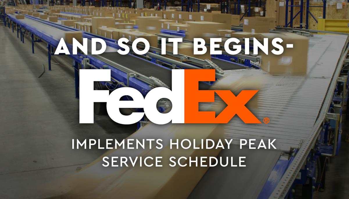 FedEx Implements Holiday Peak Schedule PFS