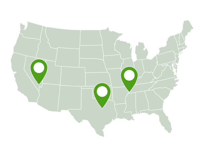 Multiple PFS locations in the US including Memphis, Dallas, Las Vegas
